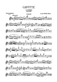 Gossek - Gavotte for violin (Elmann) - Instrument part - First page
